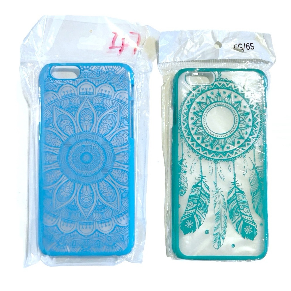 iPhone 6 6s Cell Phone Cases Clear Blue Teal Green Dreamcatcher Mandala Designs